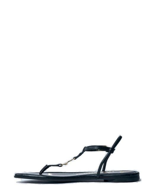 Vivienne Westwood Black Orb Plaque Thong Sandals
