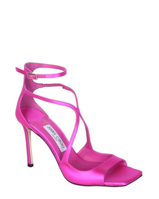 Jimmy Choo Pink Azia 95 Ankle-strapped Sandals
