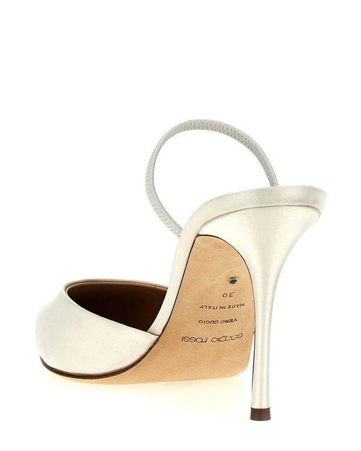 Sergio Rossi White Godiva Bridal Pointed Toe Pumps