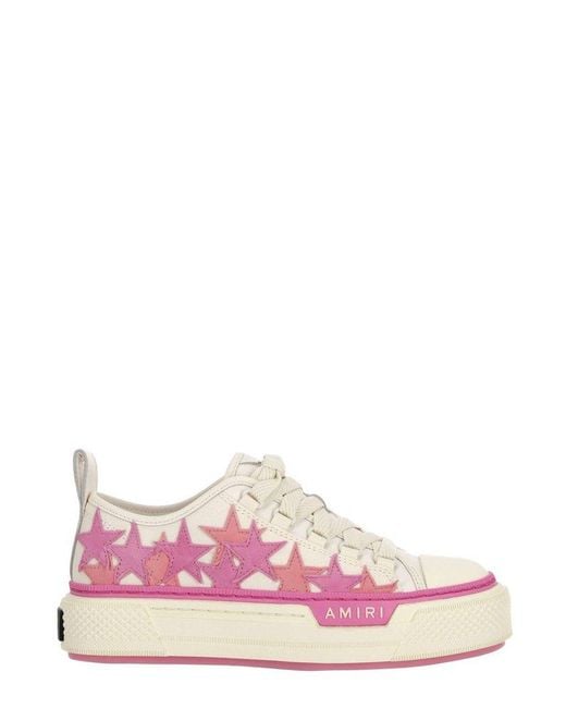 Amiri Pink Star Low Lace-up Sneakers