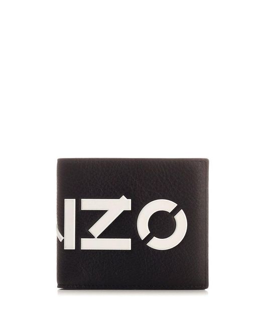 KENZO Black Logo Detailed Bi-fold Wallet for men