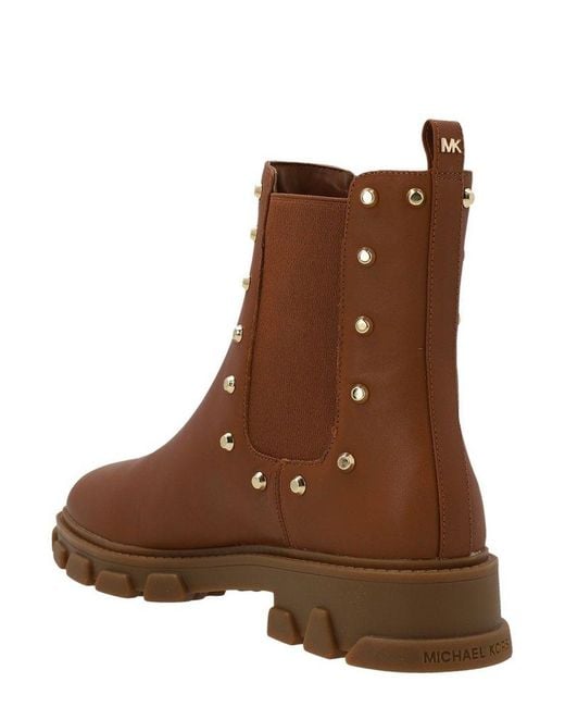 MICHAEL Michael Kors Ridley Astor Stud Boots in Brown | Lyst