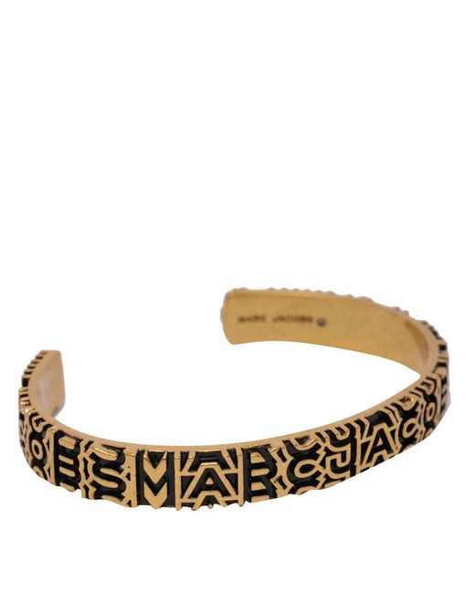 Marc Jacobs Metallic Monogram Engraved Bracelet