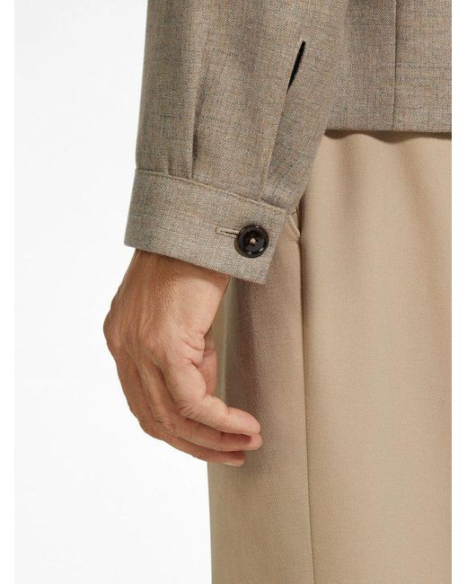 Zegna Natural Button-Down Shirt Jacket for men