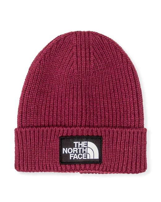 The North Face Red Logo Patch Cuffed Beanie
