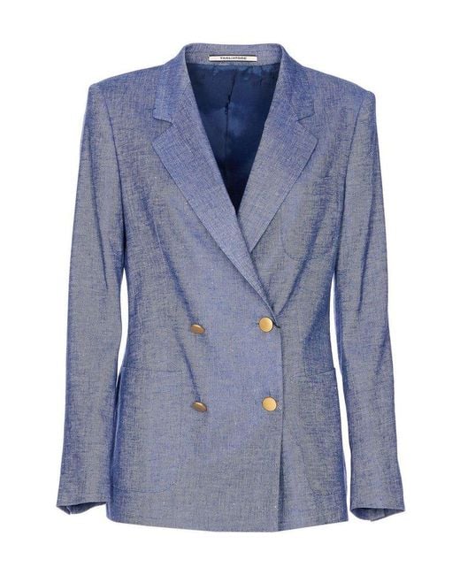 Tagliatore Blue Nayade Double-Breasted Tailored Blazer