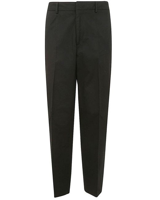 Jil Sander Black Pressed Crease Straight Leg Trousers for men