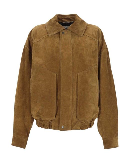 Saint Laurent Green Drop-Shoulder Bomber Jacket