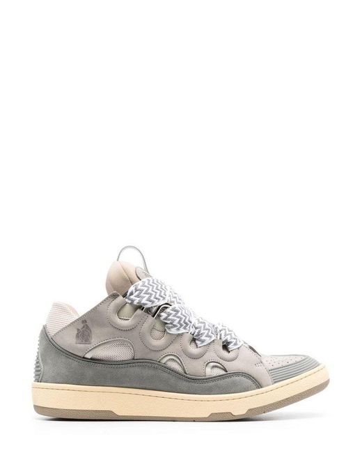 Lanvin White Curb Lace-up Sneakers for men