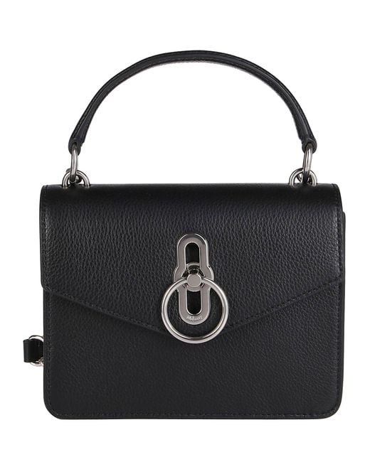 Mulberry Small Amberley Crossbody In Black And Silver Small Classic Grain