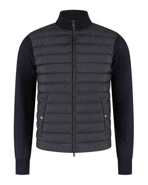 Herno Quilted Zipped Down Jacket in Black for Men | Lyst