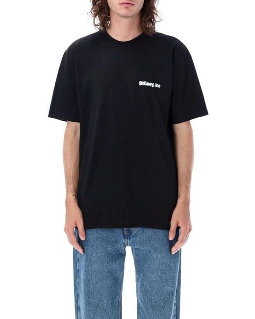 Stussy Black Wiki Short-sleeved Crewneck T-shirt for men