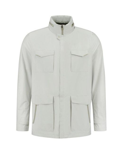 Herno Gray Pocket Patch High Neck Field Jacket for men