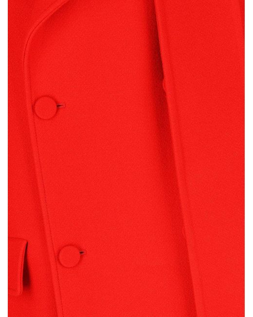 Valentino Red Double-breasted Straight Hem Coat for men