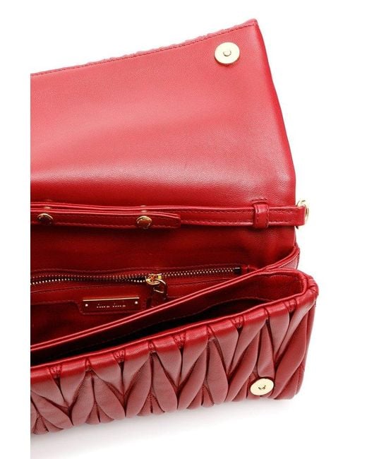 Miu Miu Red Matelassé Clutch Bag