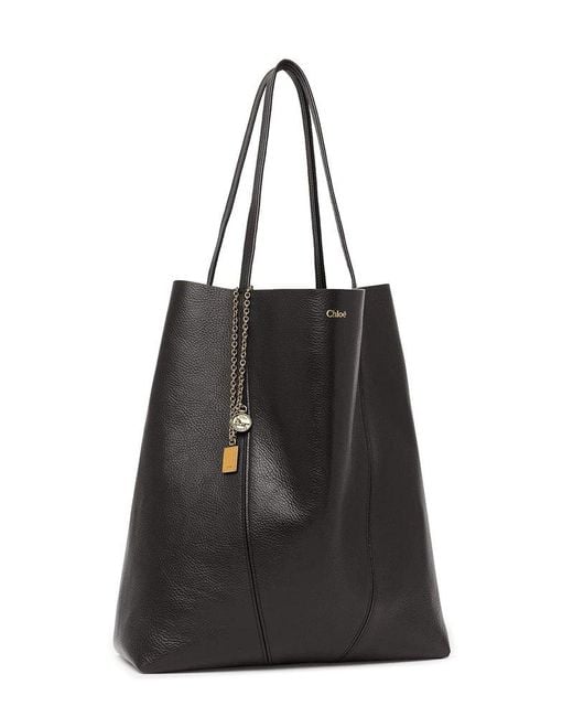 Chloé Black Large Spin Tote Bag