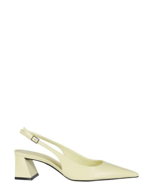 SCHUTZ SHOES Yellow Mid Block Heel Slingbacks