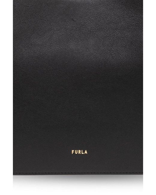 Furla Black Nuvola Arch-motif Logo Printed Shoulder Bag
