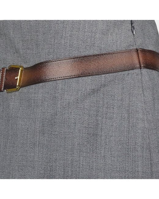 Prada Gray 3D Printed Belt Mini Skirt