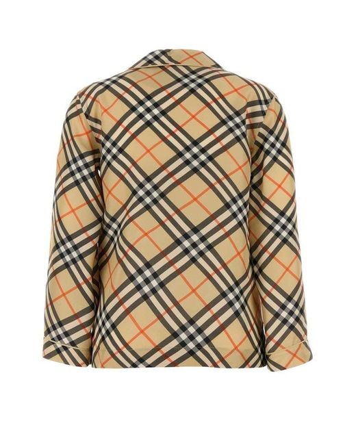Burberry Metallic Vintage Check-Printed Buttoned Pajama Top