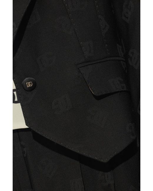 Dolce & Gabbana Black Monogrammed Blazer,