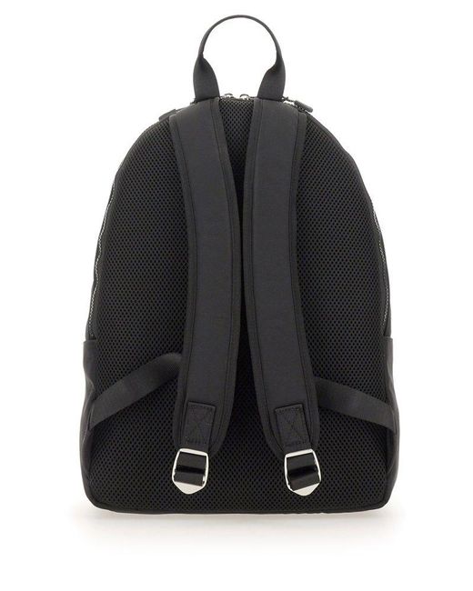 Versace Black Logo Patch Zip-around Backpack for men
