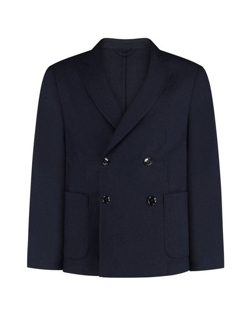 Boss Blue Hanry Double-Breasted Two-Piece Suit for men