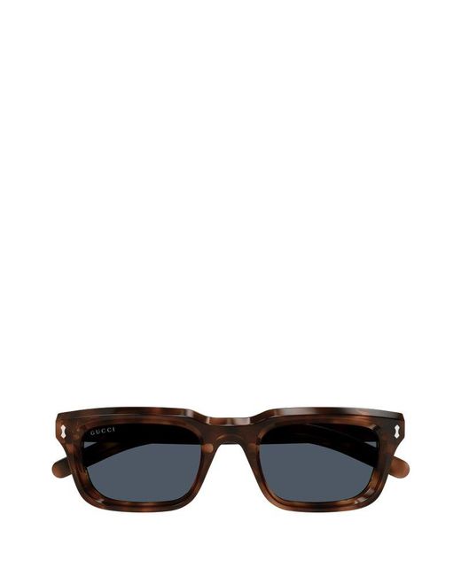 Gucci Black Rectangular Frame Sunglasses for men