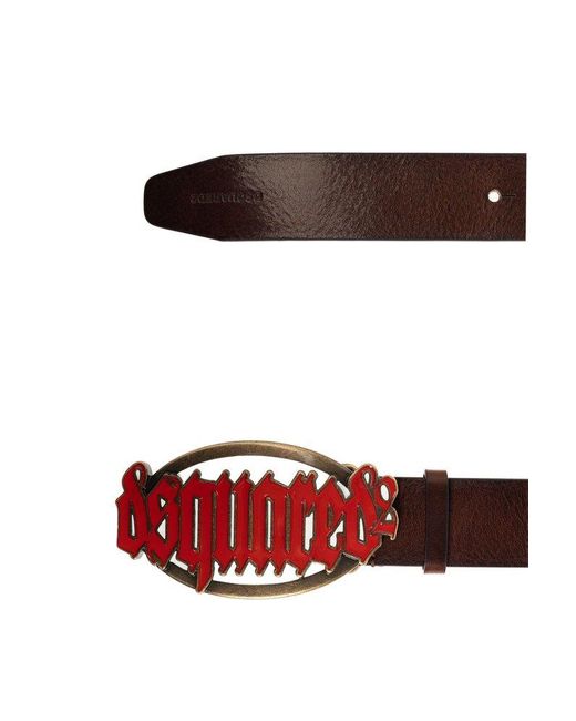 DSquared² Red Belt With Logo, for men