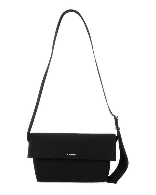 Jil Sander Black Small Shoulder Bag With Logo