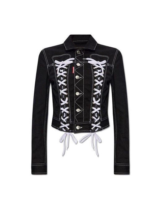 DSquared² Black Jacket With Toe Detail,