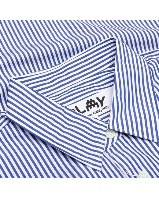 COMME DES GARÇONS PLAY Blue X The Artist Invader Striped Shirt for men