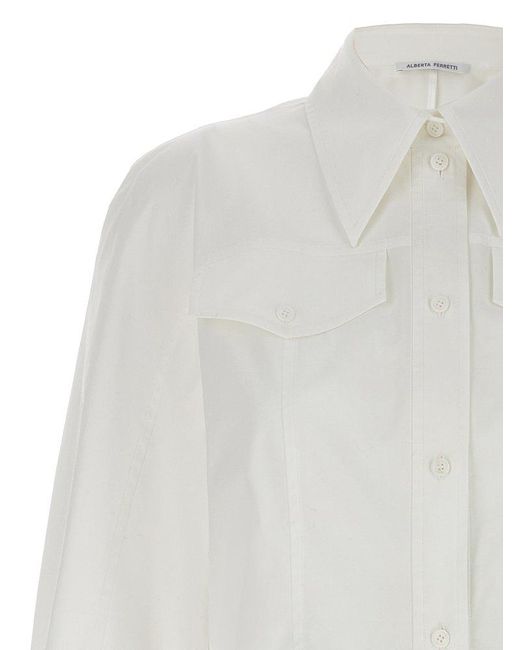 Alberta Ferretti White Cotton Shirt Shirt, Blouse