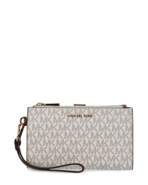 MICHAEL Michael Kors Synthetic Jet Set Strapped Wallet in White Lyst