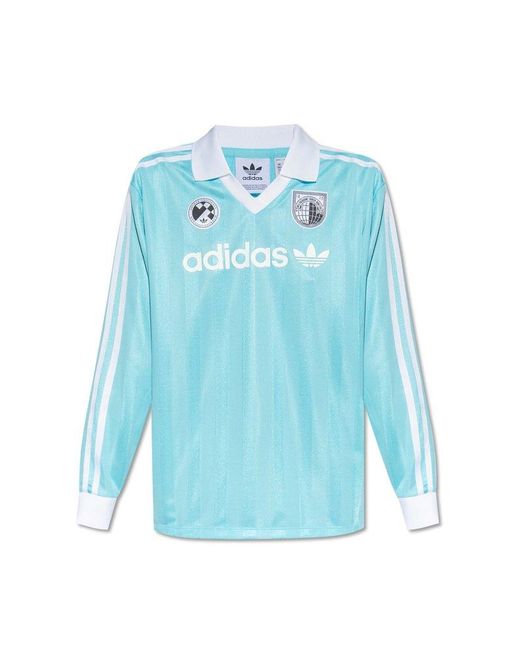 adidas Originals T-shirt With Long Sleeves, in Blue | Lyst