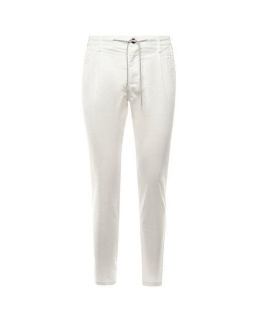 Eleventy White Drawstring Casual Pants for men