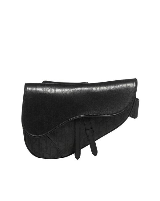 Dior Black Oblique Galaxy Saddle Bag for men