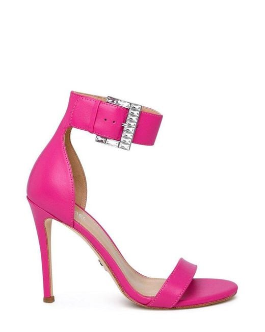 MICHAEL Michael Kors Leather Giselle Embellished Sandals in Pink | Lyst