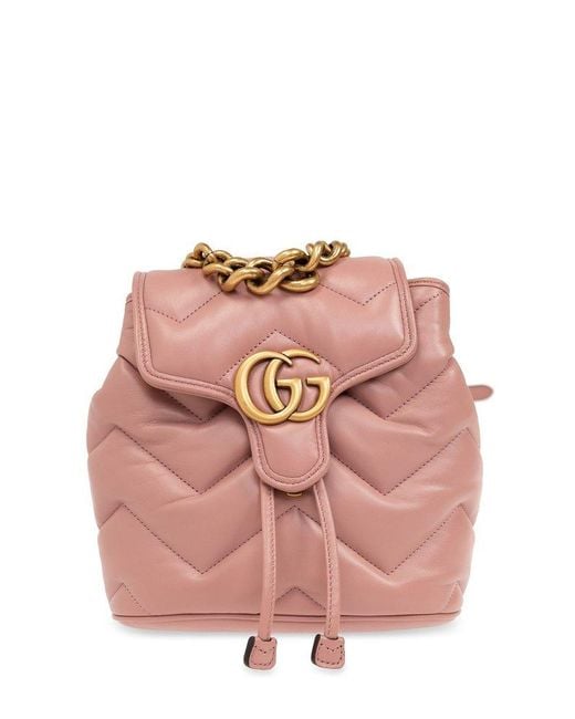Gucci Pink 'GG Marmont' Backpack,