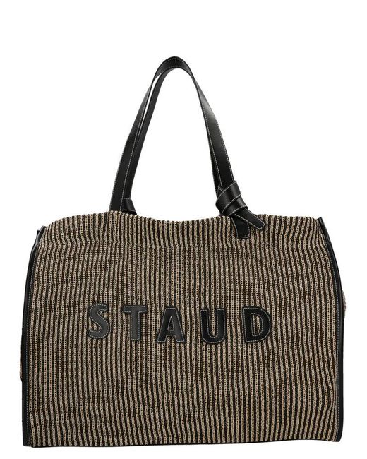 STAUD Cleo Logo Striped Tote Bag | Lyst Canada