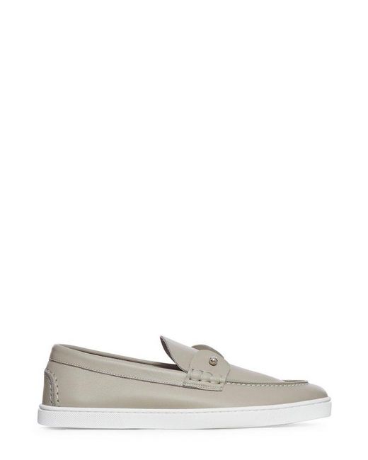 Christian Louboutin Gray Chambeliboat Suede Boat Shoes for men