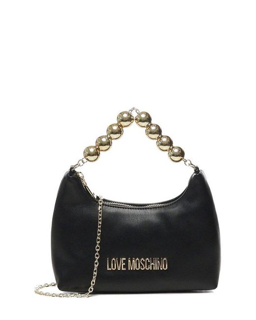 Love Moschino Black Logo Lettering Top Handle Bag