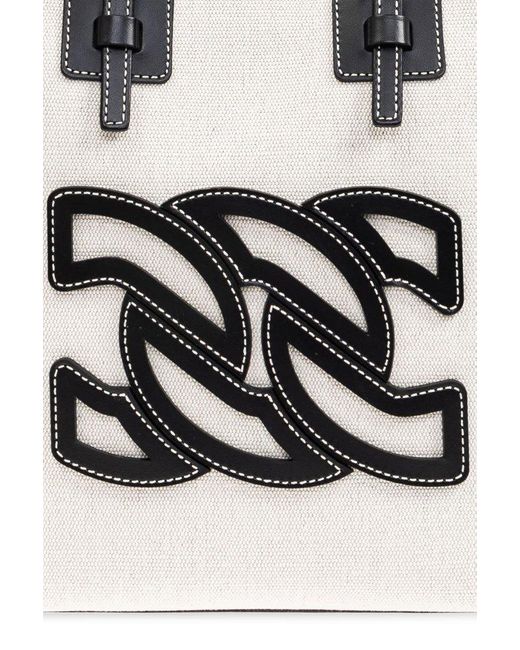 Casadei Black Logo-Patch Top Handle Bag