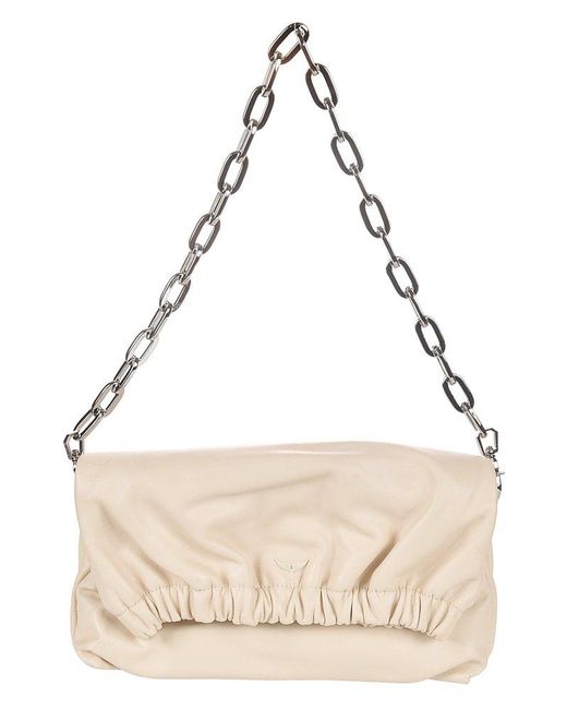 Zadig & Voltaire White Rockyssime Chained Shoulder Bag