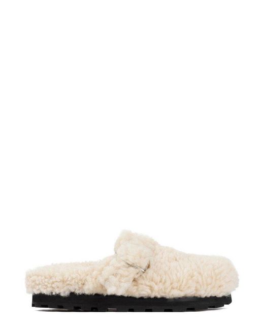 Jil Sander Natural Sabot Slip-on Shearling Slippers