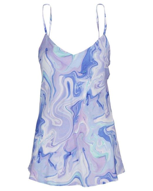 BCBGMAXAZRIA Blue Colored Top With Patterned Print
