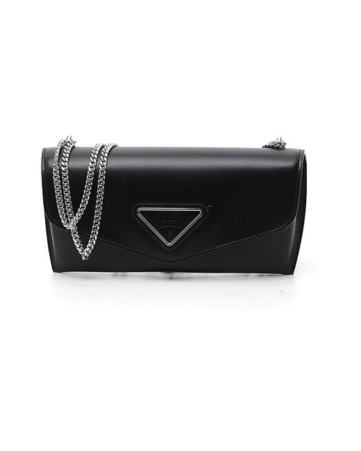 Prada Black Strapped Envelope Clutch Bag