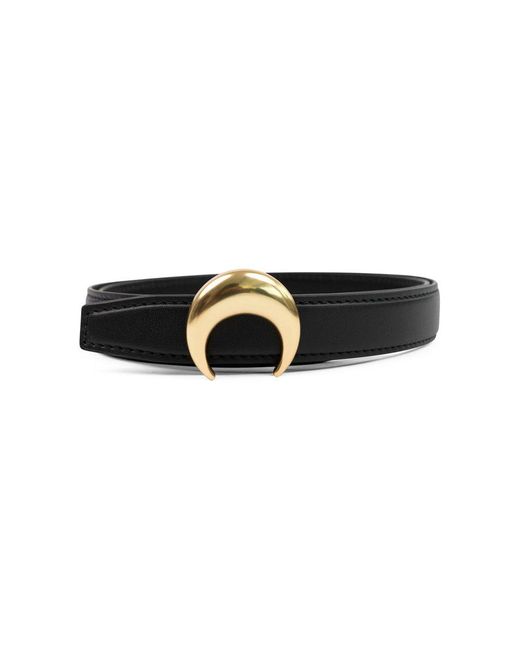 MARINE SERRE Black Moon Plaque Buckled Belt