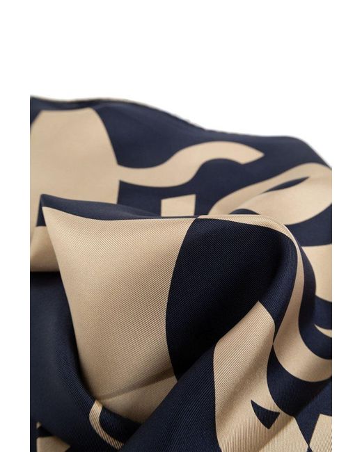 Ferragamo Blue Silk Scarf,