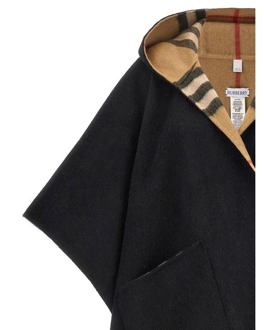 Burberry Black Reversible Hooded Cape Capes